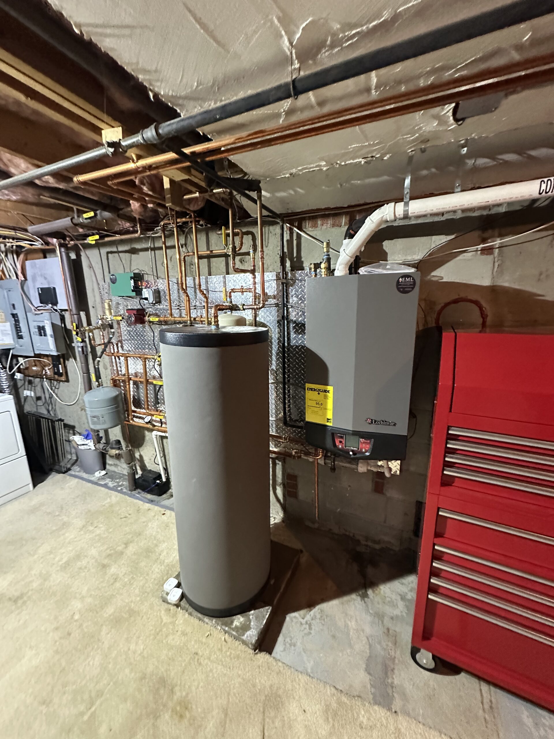 Boiler and indirect water heater installation by EML Mechanical