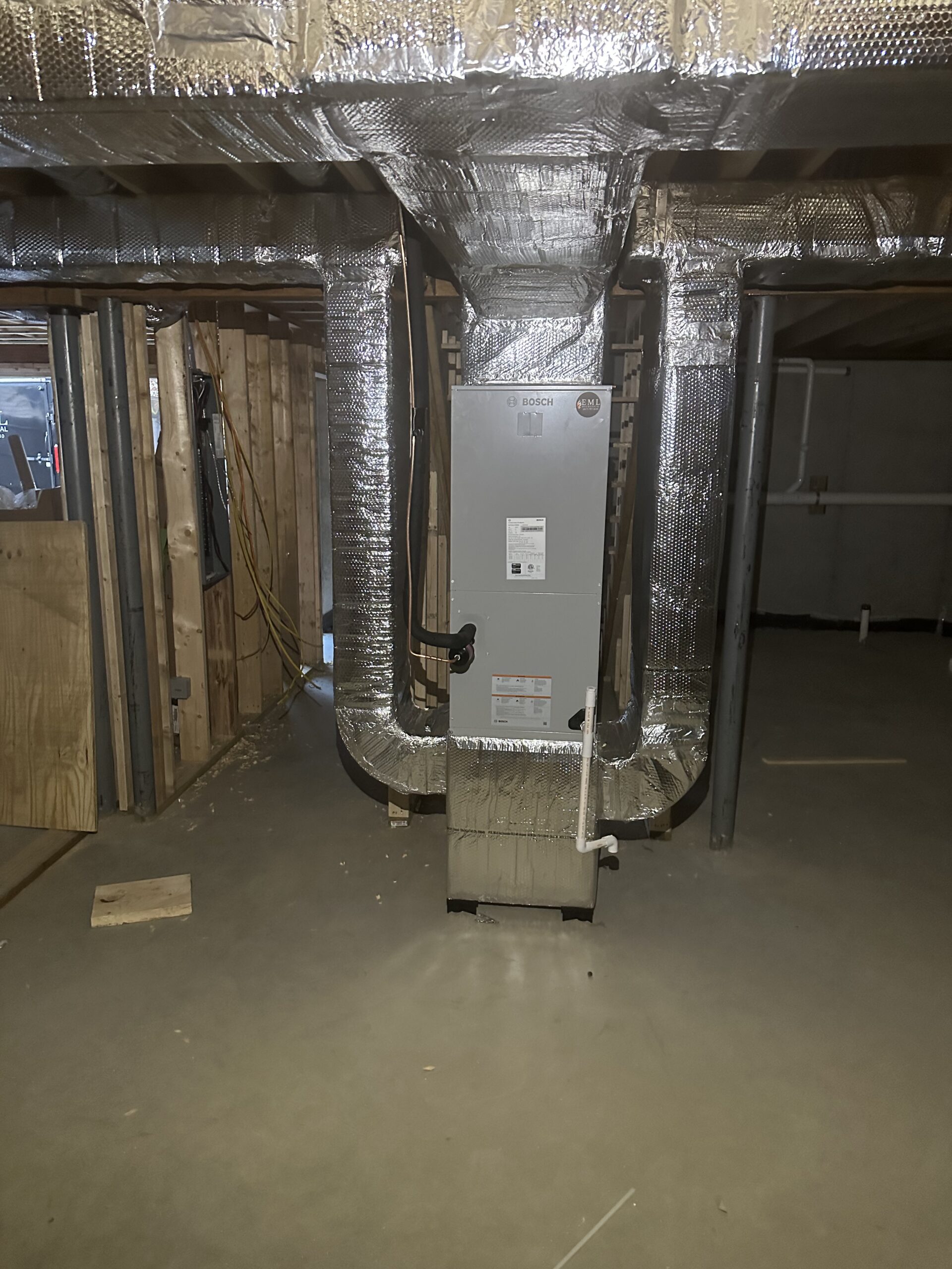 Custom insulated HVAC ductwork installed in North Reading Massachusetts