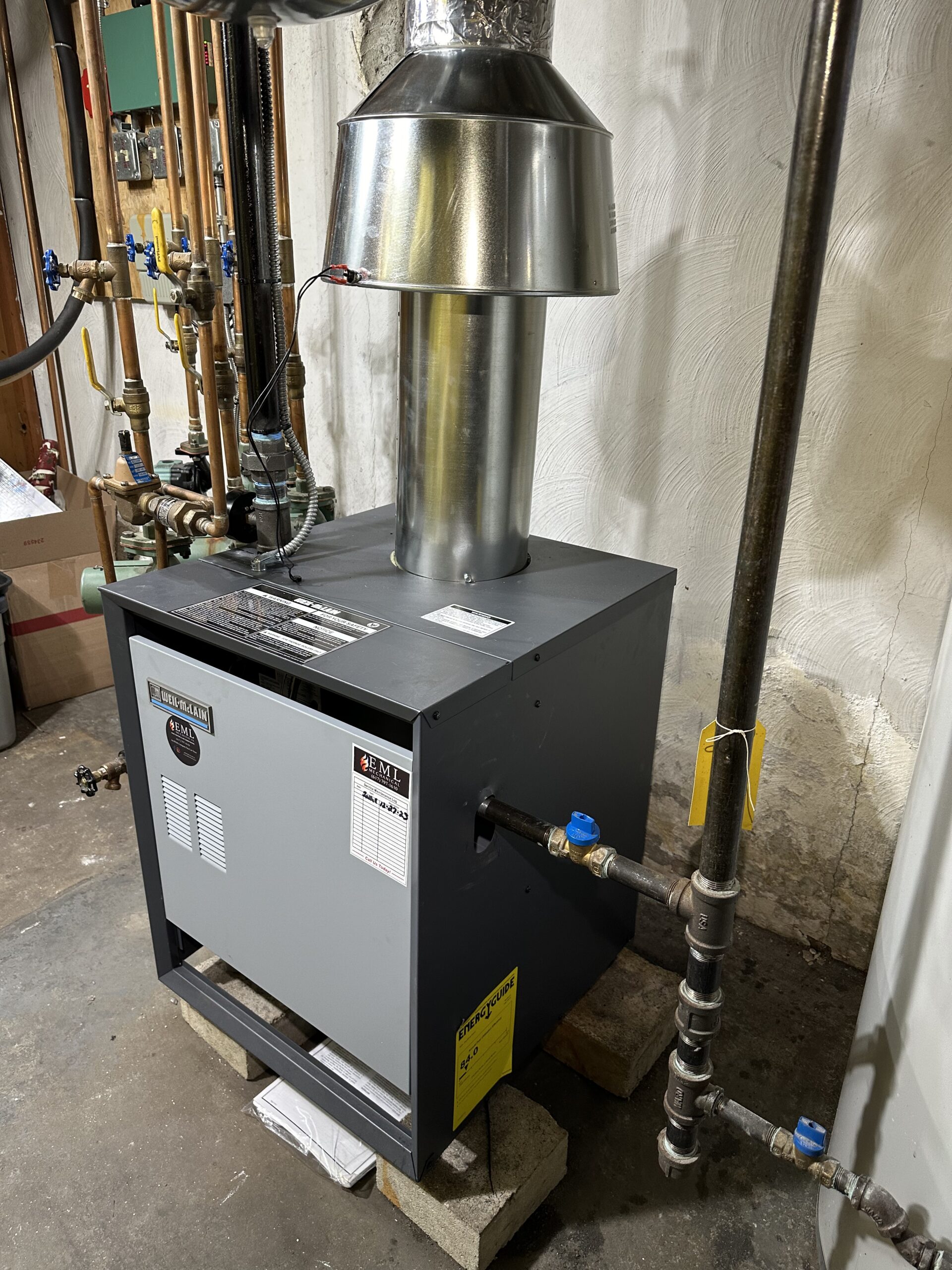 Finished HVAC mechanical and venting work in Winchester Massachusetts